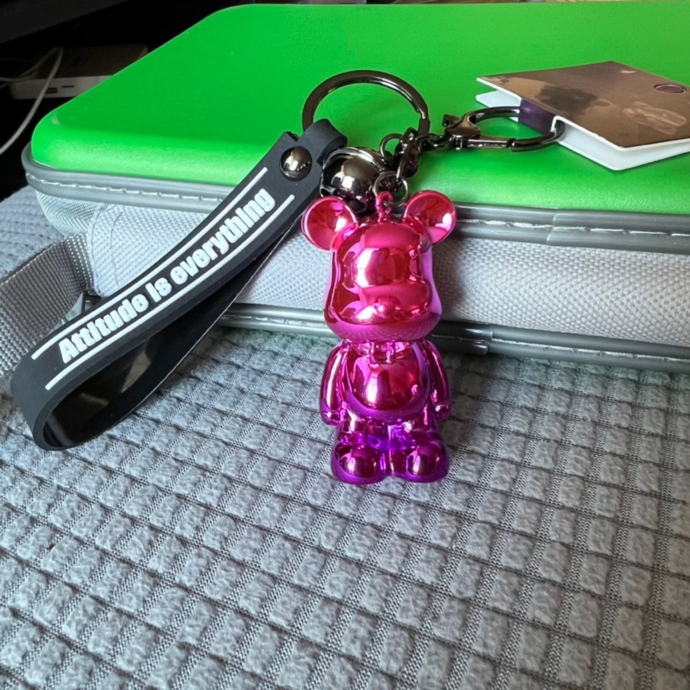 13 pro Keychain Electroplating Colorful Purple Bear Keychain Pendant Accessories